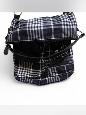 American Eagle Outfitters Black and White Plaid Crossbody Bag
